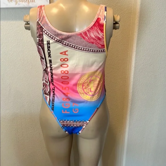Vibrant Money Print Swimsuit - Picture 2 of 4